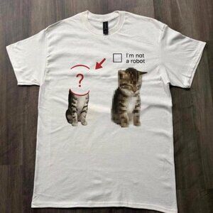 Funny Cat Shirt, Meme Cat Tee, I'm Not A Robot Shirt